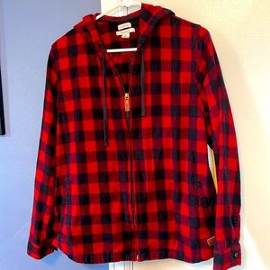 Women's Scotch Plaid Flannel Shirt, Relaxed Zip Hoodie from LL Bean